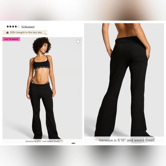 PINK Victoria's Secret Pants - PINK By Victoria's Secret Ivy Fleece Foldover Flare Sweatpants